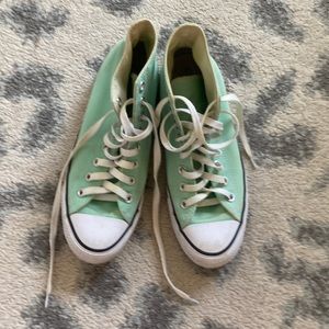 Mint blue converse size 9 high tops